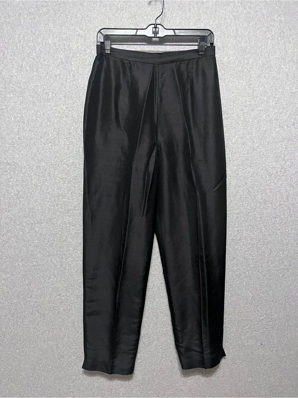 Adrianna Papell Black Silk Dress Pants High Waist Tapered Leg Zip Womens 10 VTG